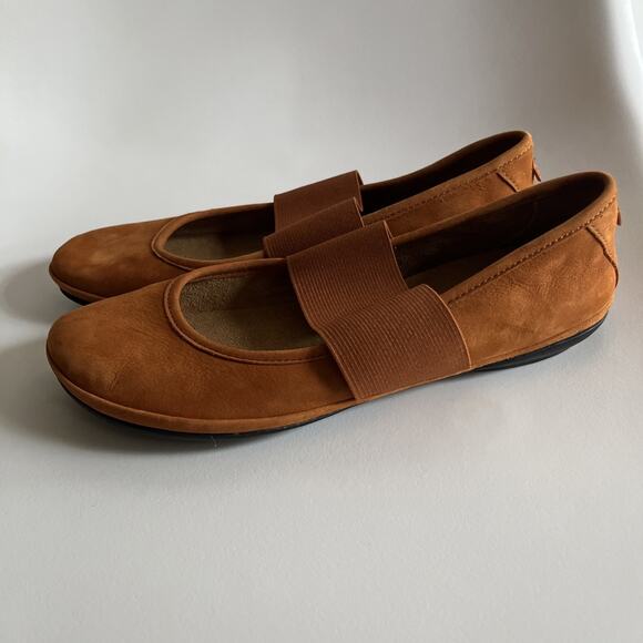 Camper Right Nina Ballerina Flats Brown Nubuck Leather Women’s Size 40  New - Picture 8 of 13